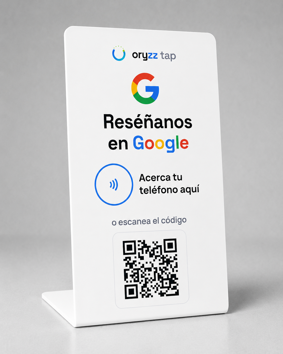 Stand NFC Oryzz Tap para reseñas de Google en color blanco