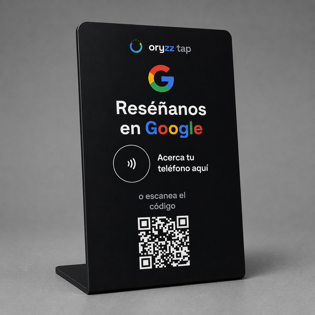 Stand NFC Oryzz Tap para reseñas de Google en color negro